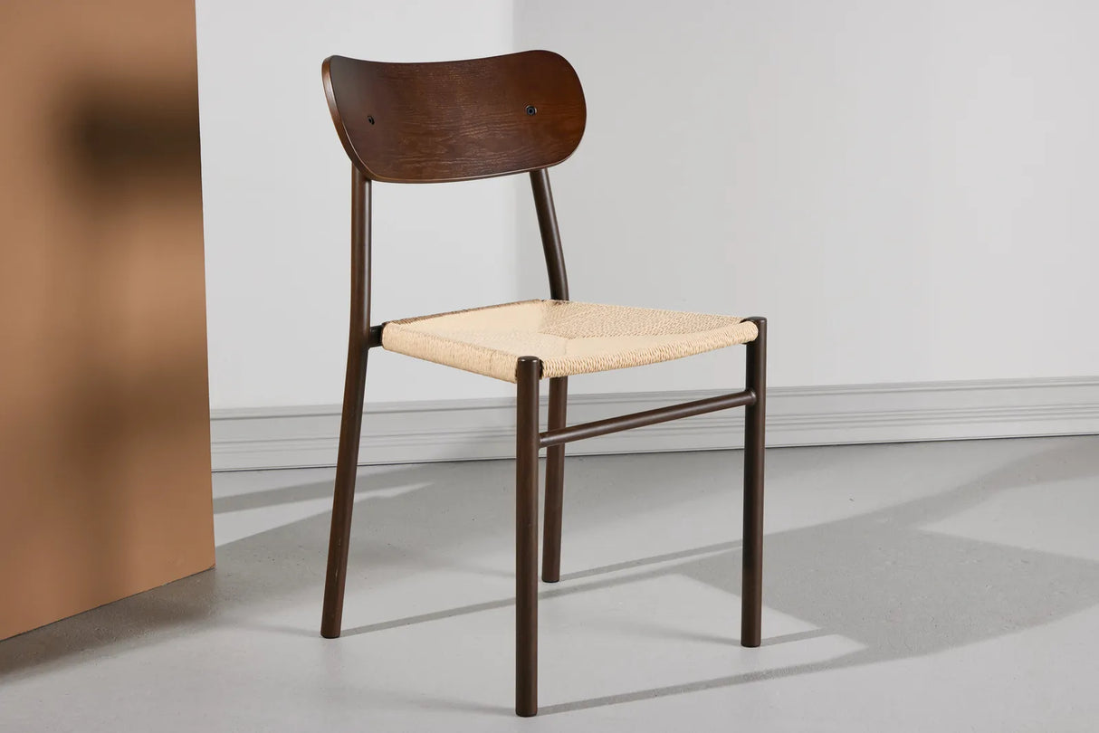 Polly Esszimmerstuhl Metall+Sperrholz Mocca Lackierung / Beige Seil 88x42x55 cm von Venture Home – Produktbild 2