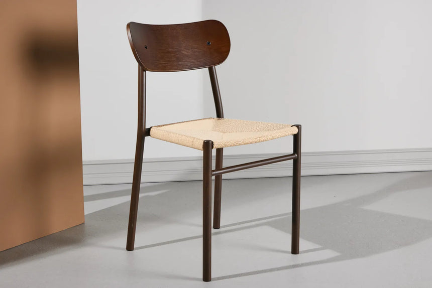 Polly Esszimmerstuhl Metall+Sperrholz Mocca Lackierung / Beige Seil 88x42x55 cm von Venture Home – Produktbild 2