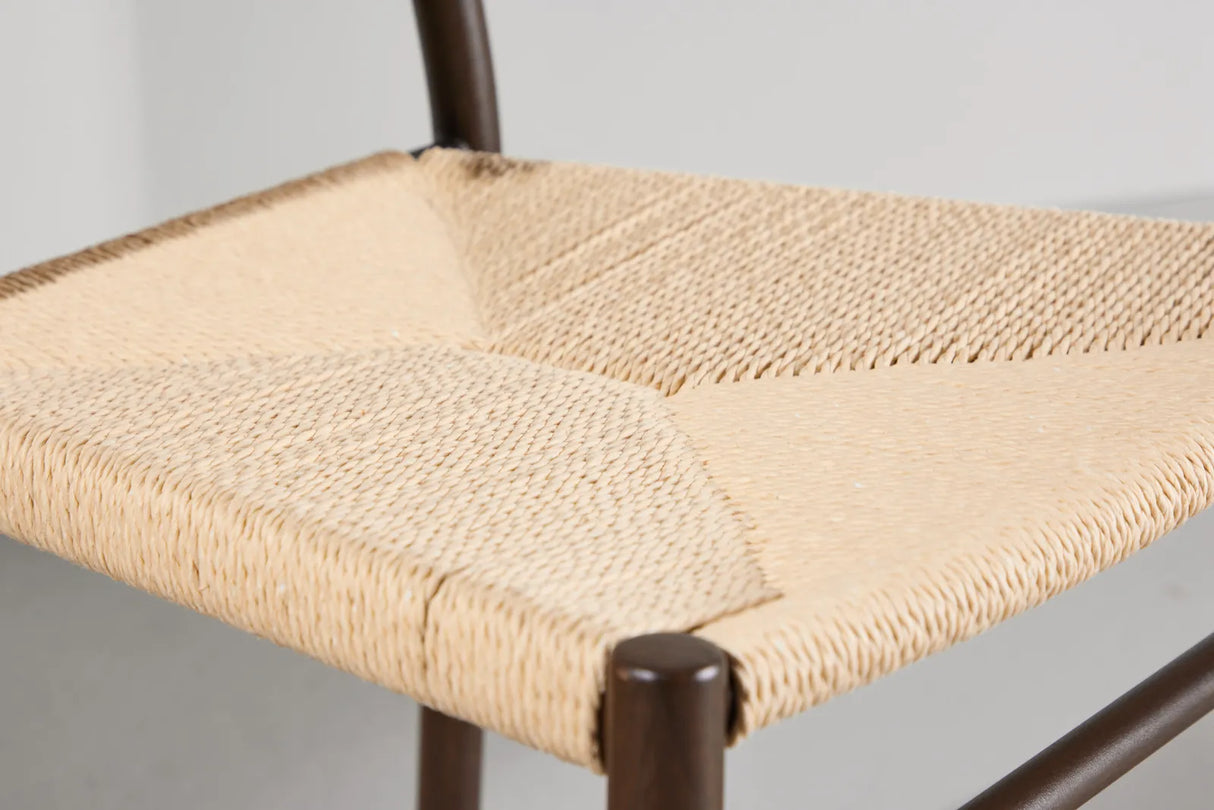 Polly Esszimmerstuhl Metall+Sperrholz Mocca Lackierung / Beige Seil 88x42x55 cm von Venture Home – Produktbild 3