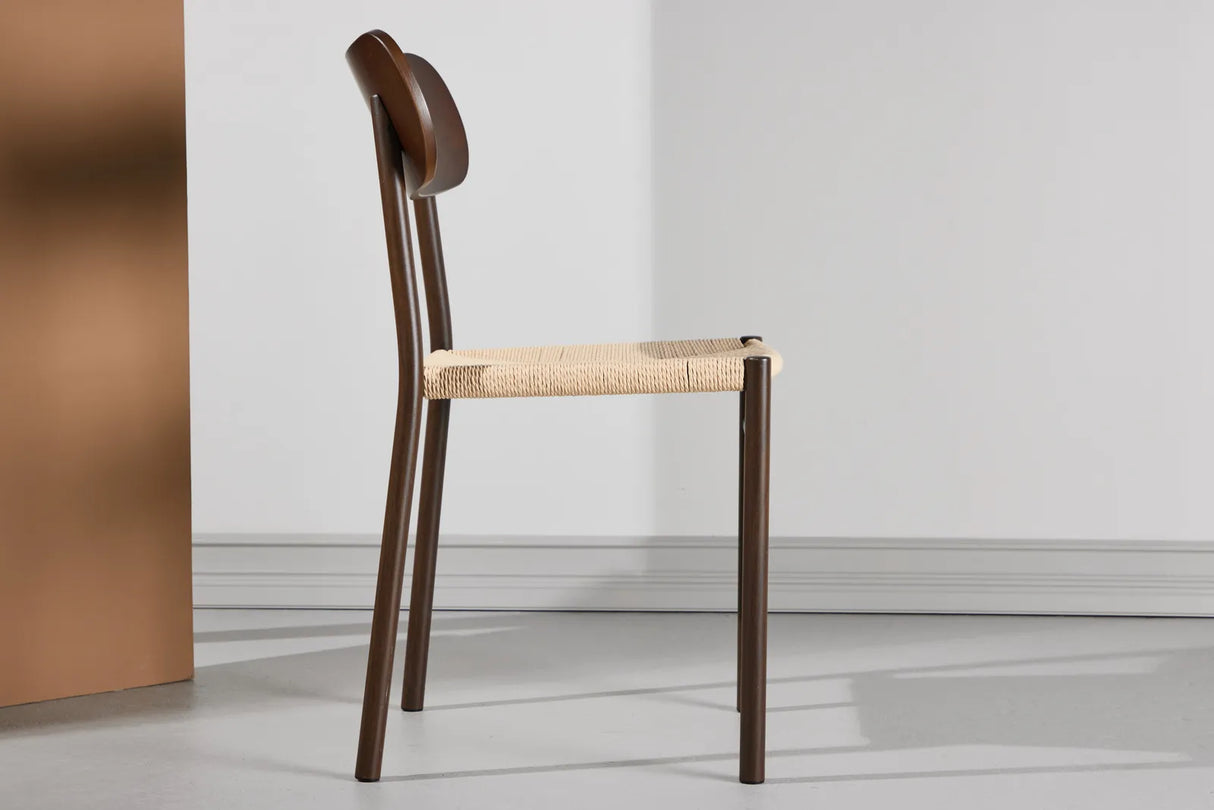 Polly Esszimmerstuhl Metall+Sperrholz Mocca Lackierung / Beige Seil 88x42x55 cm von Venture Home – Produktbild 7