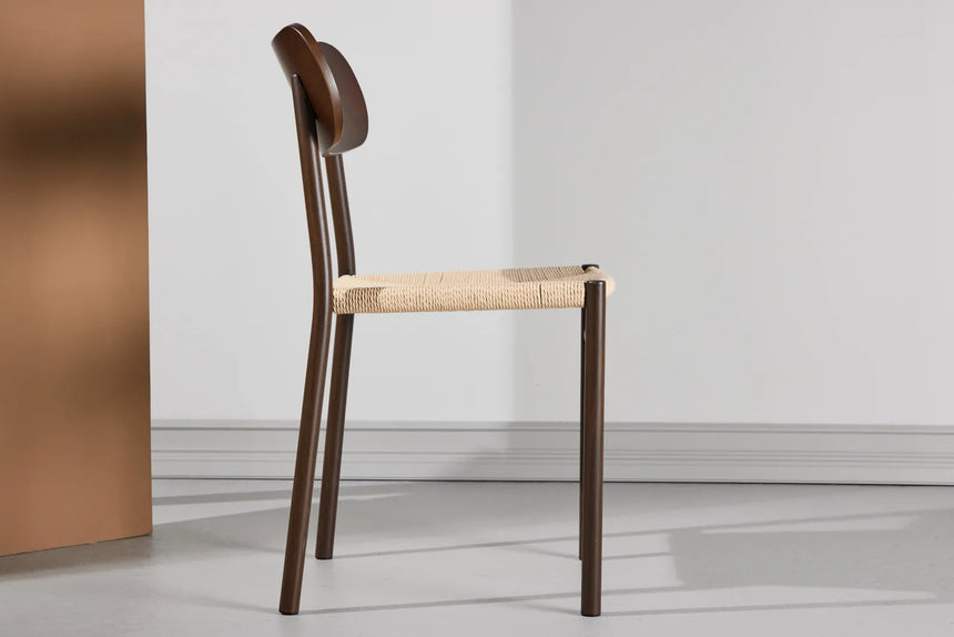 Polly Esszimmerstuhl Metall+Sperrholz Mocca Lackierung / Beige Seil 88x42x55 cm von Venture Home – Produktbild 7