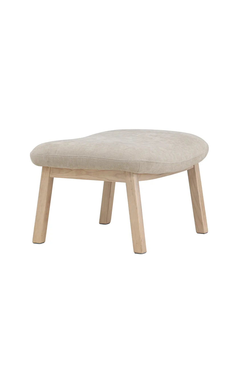 Pouf Rile aus Gummiholz in tünchenfarbenem Beige von Venture Home – Bild 2