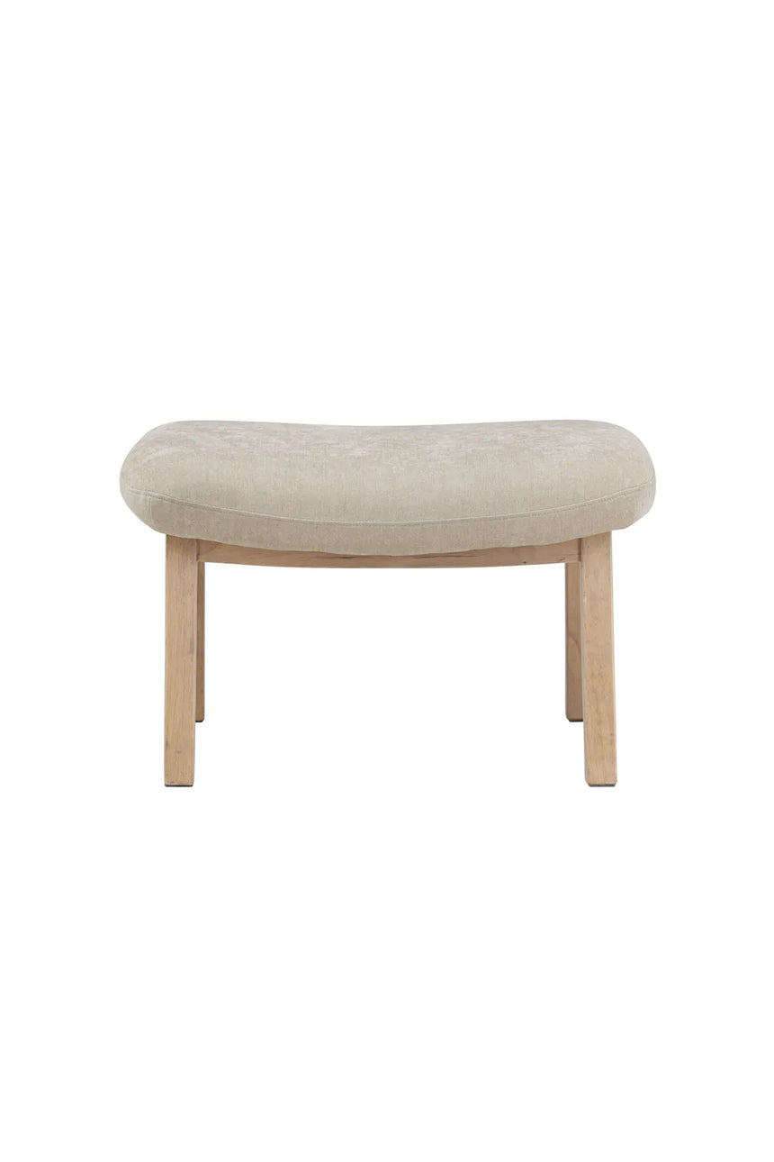 Pouf Rile aus Gummiholz in tünchenfarbenem Beige von Venture Home – Bild 4
