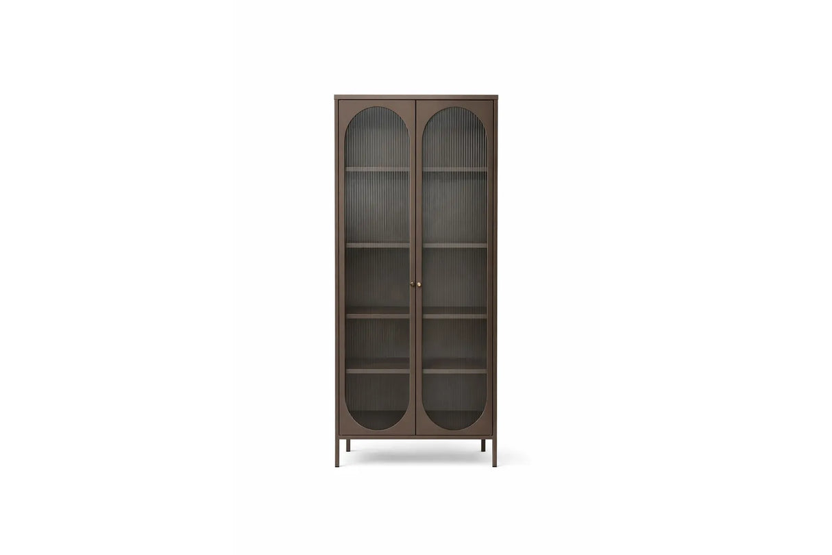 Regal Lima aus Stahl mit Glas in braun, 80x35x180 cm von Venture Home – Bild 3
