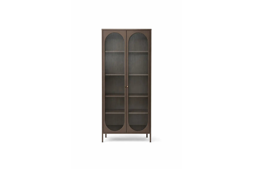 Regal Lima aus Stahl mit Glas in braun, 80x35x180 cm von Venture Home – Bild 3
