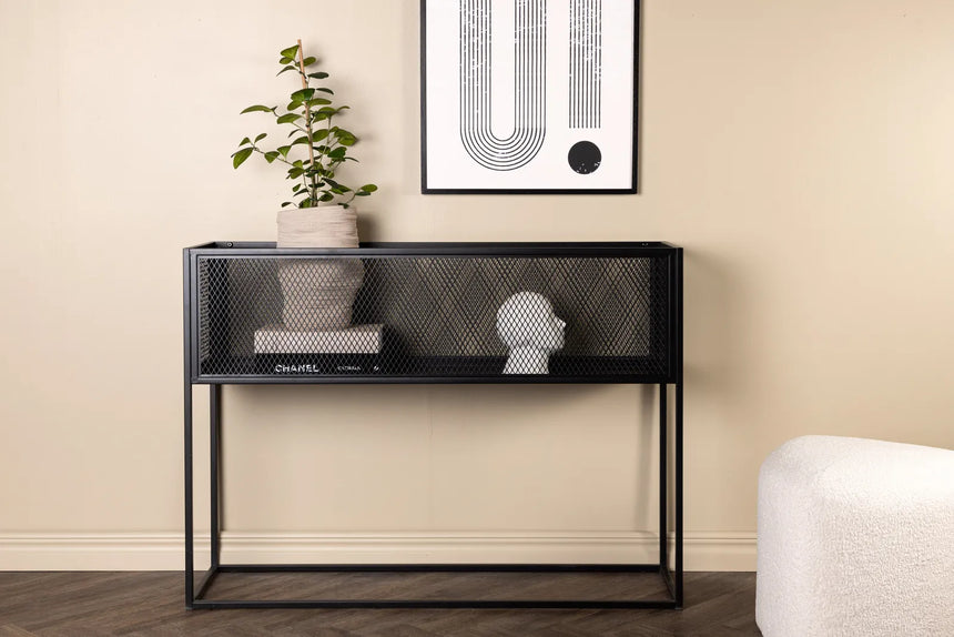 Regal Netz aus Stahl in schwarz, 30x110x80 cm von Venture Home – Bild 30