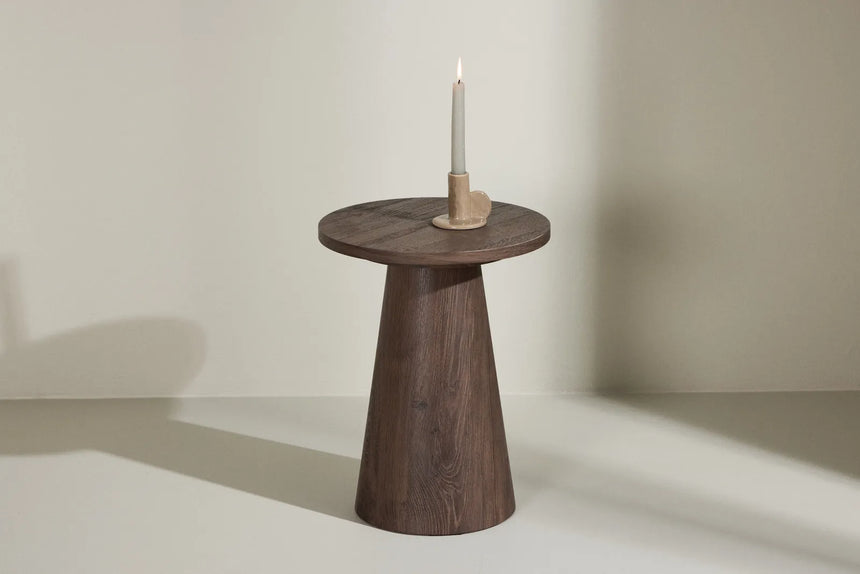 Runder Beistelltisch Lanzo mit braunen Mokkalook ⌀35 von Venture Home – Bild 28