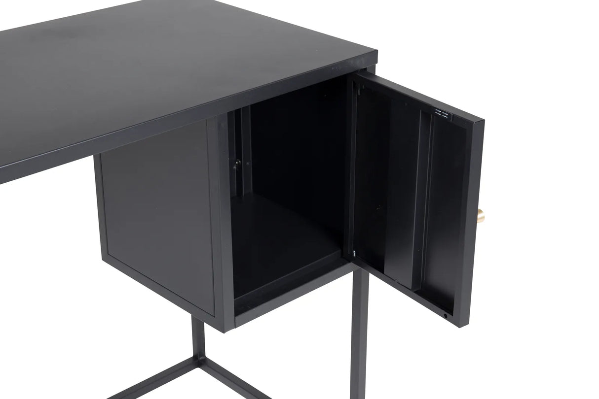 Schreibtisch Bakal aus Stahl in schwarz, 45x95x50 cm von Venture Home – Bild 3
