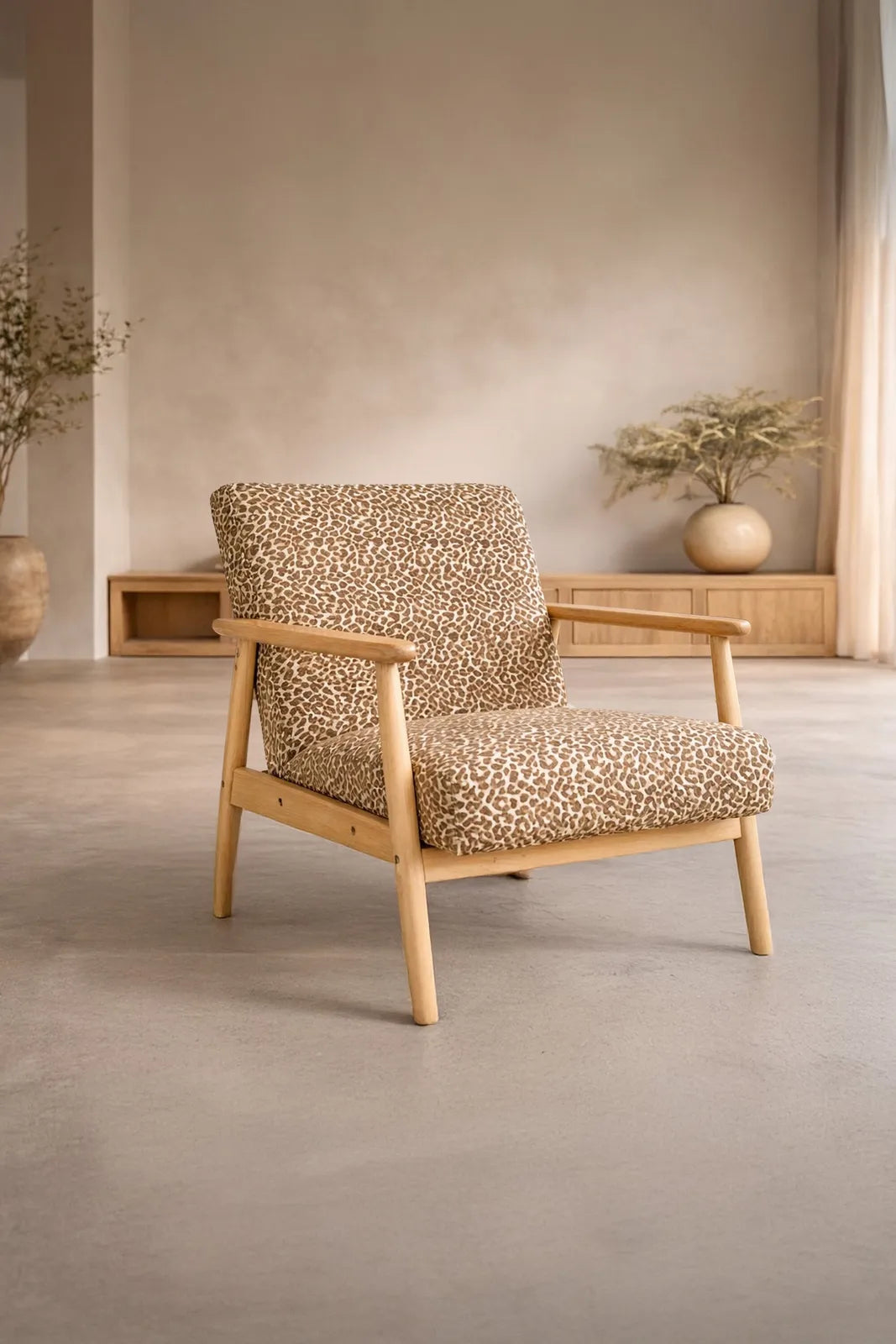 Sessel Runbert aus Gummiholz mit braunem Polsterbezug von Venture Home – Bild 4
