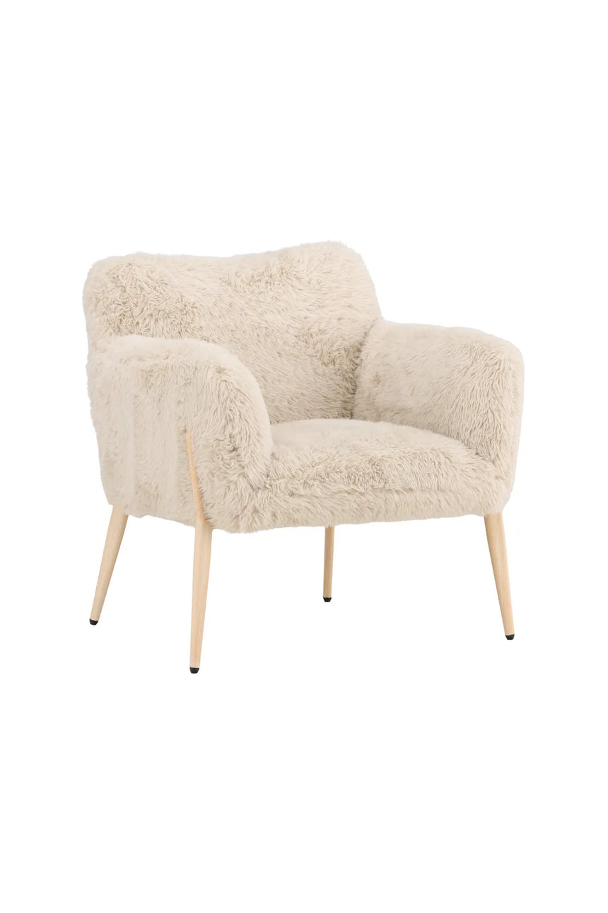 Sessel Zenzi mit beigem Kunstfell von Venture Home – Bild 12