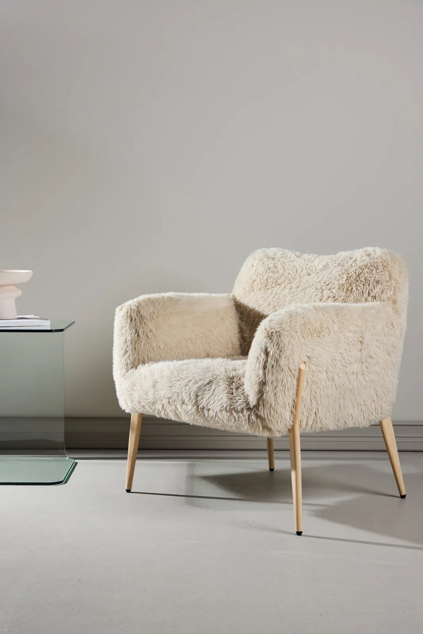 Sessel Zenzi mit beigem Kunstfell von Venture Home – Bild 13