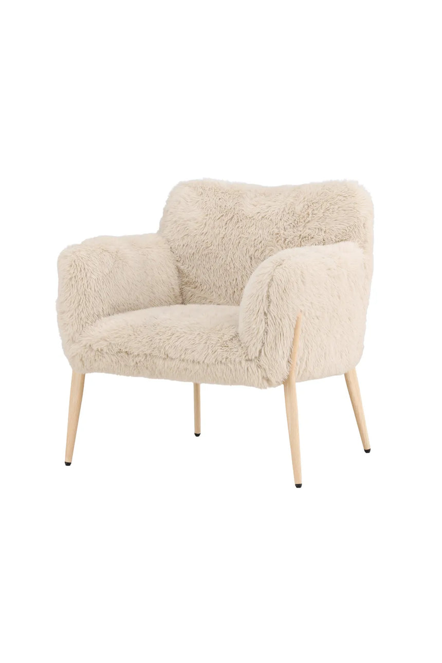 Sessel Zenzi mit beigem Kunstfell von Venture Home – Bild 2
