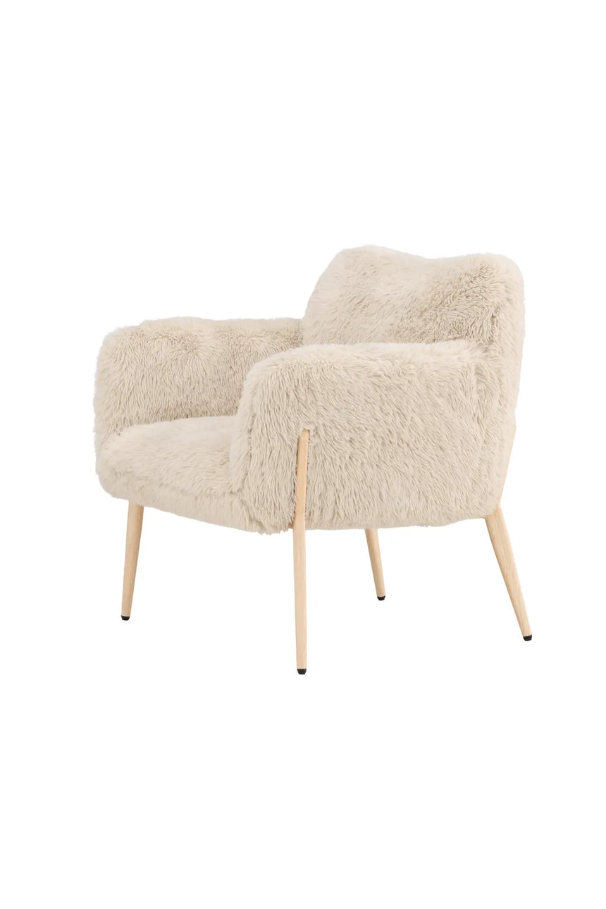 Sessel Zenzi mit beigem Kunstfell von Venture Home – Bild 3