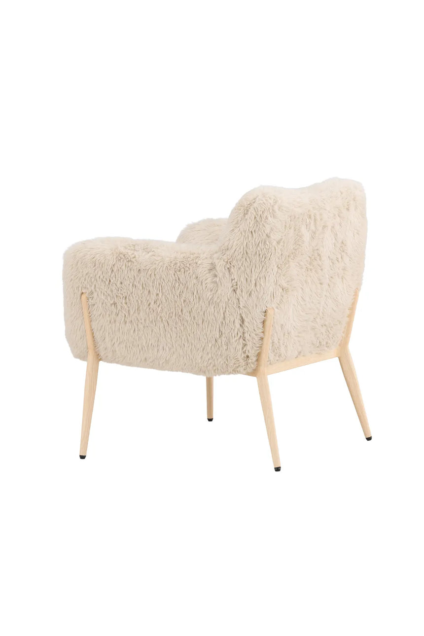 Sessel Zenzi mit beigem Kunstfell von Venture Home – Bild 5