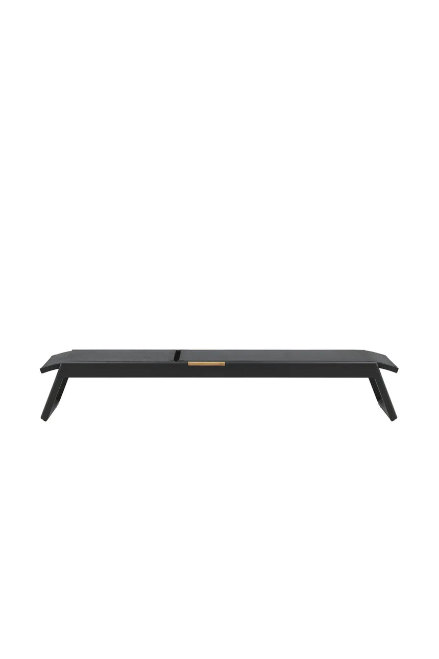 Sonnenliege Mexico aus Aluminium und Teak in Schwarz, 2er-Set von Venture Home – Bild 1