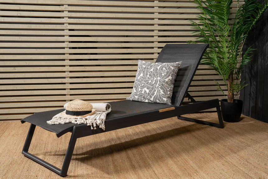 Sonnenliege Mexico aus Aluminium und Teak in Schwarz, 2er-Set von Venture Home – Bild 34