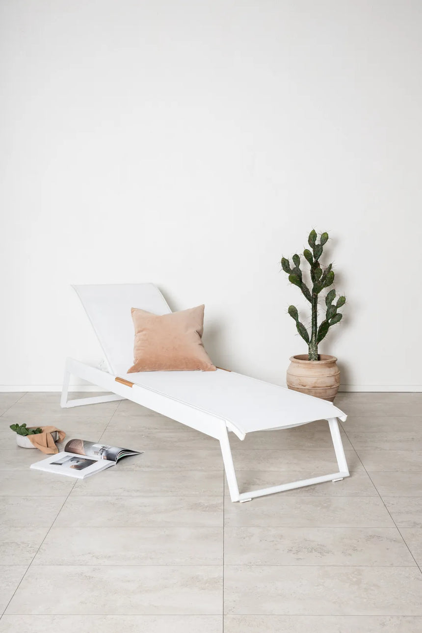 Sonnenliege Mexico aus Aluminium und Teak in Weiss, 2er Set von Venture Home – Bild 18