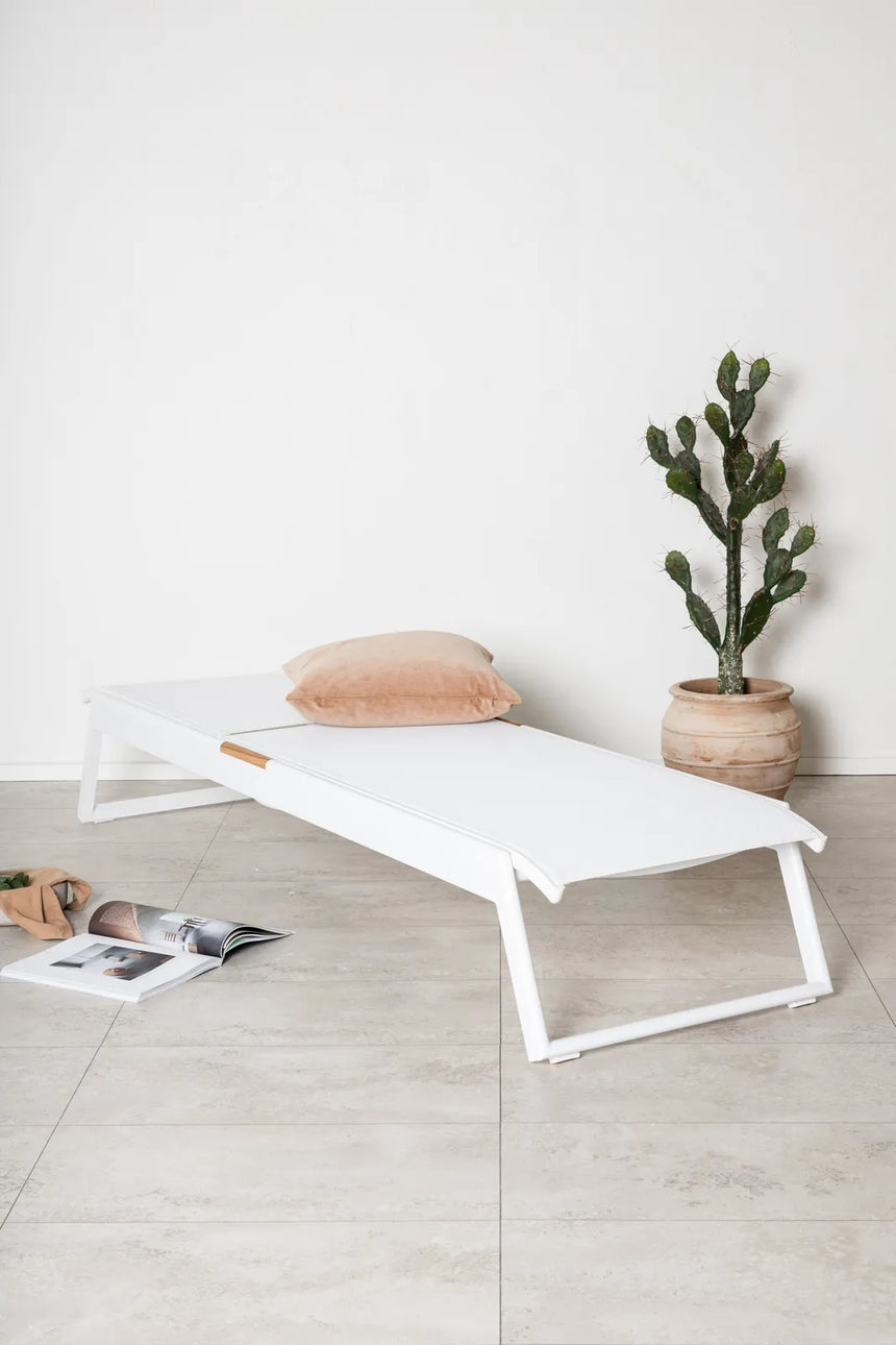 Sonnenliege Mexico aus Aluminium und Teak in Weiss, 2er Set von Venture Home – Bild 19