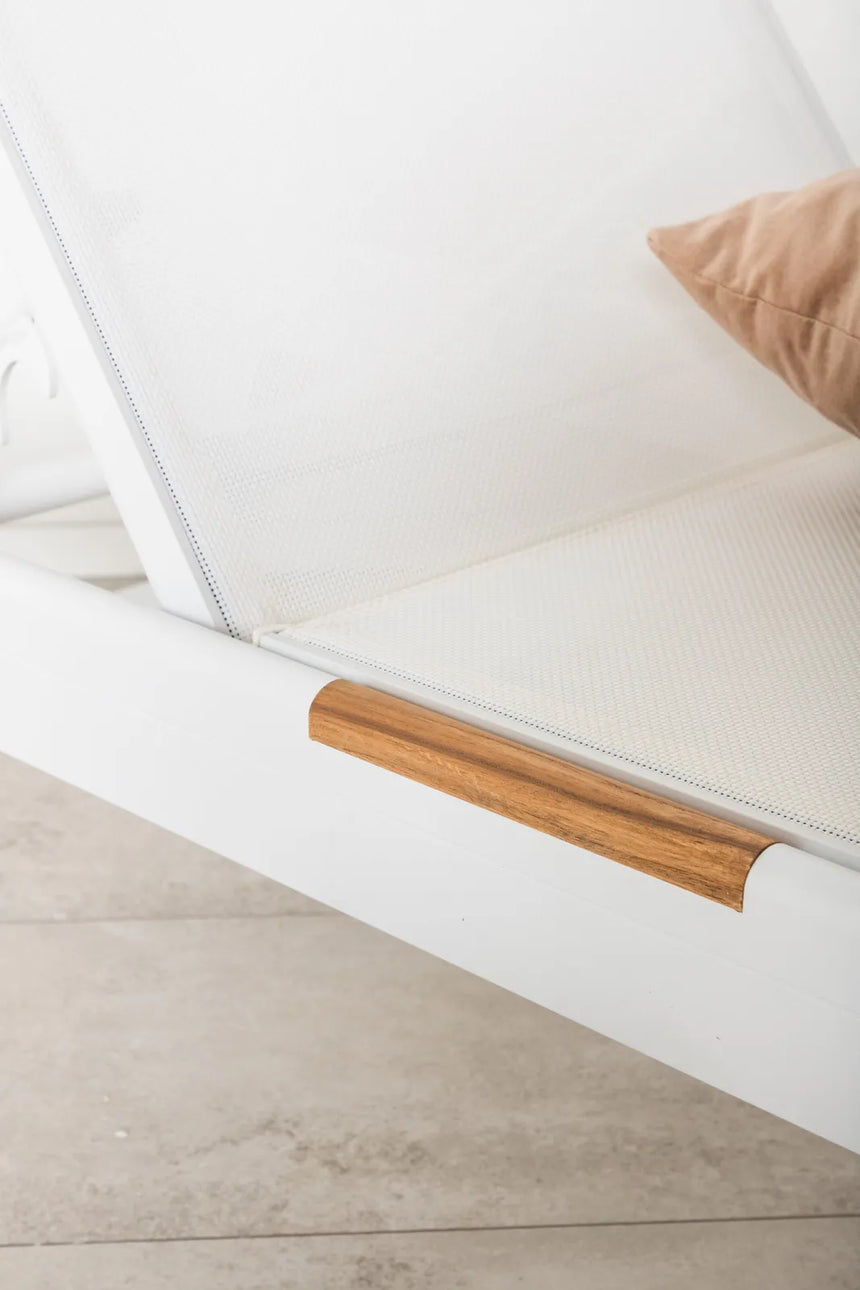 Sonnenliege Mexico aus Aluminium und Teak in Weiss, 2er Set von Venture Home – Bild 21