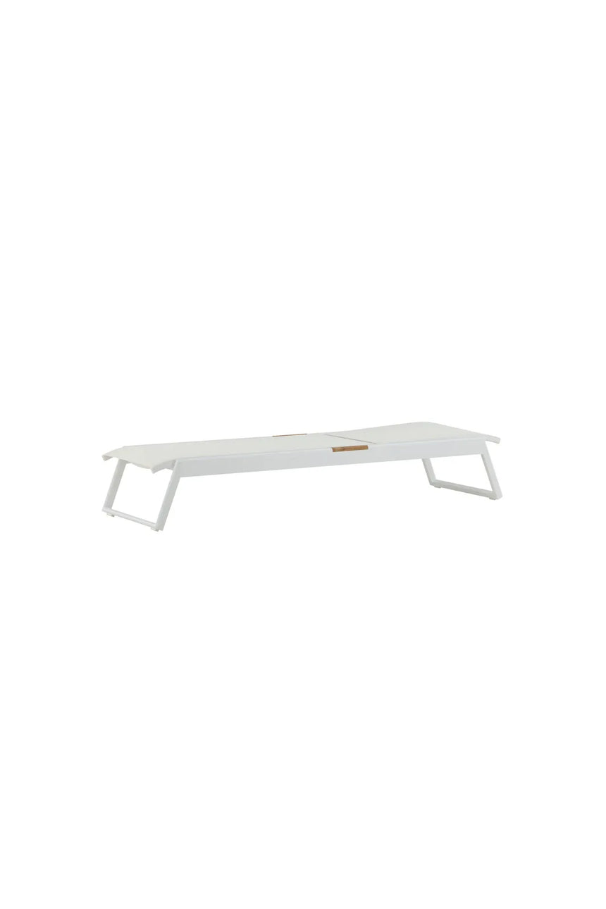 Sonnenliege Mexico aus Aluminium und Teak in Weiss, 2er Set von Venture Home – Bild 3