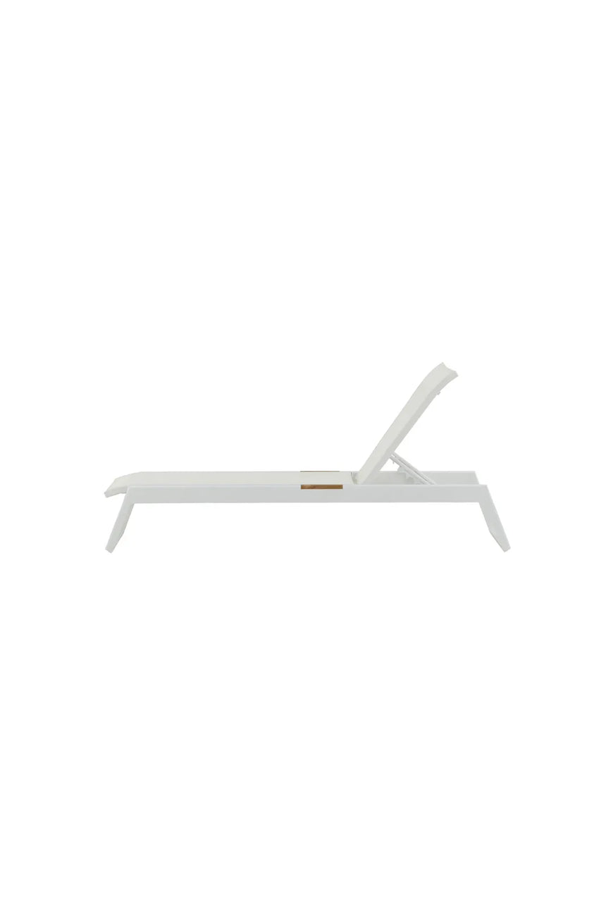 Sonnenliege Mexico aus Aluminium und Teak in Weiss, 2er Set von Venture Home – Bild 5