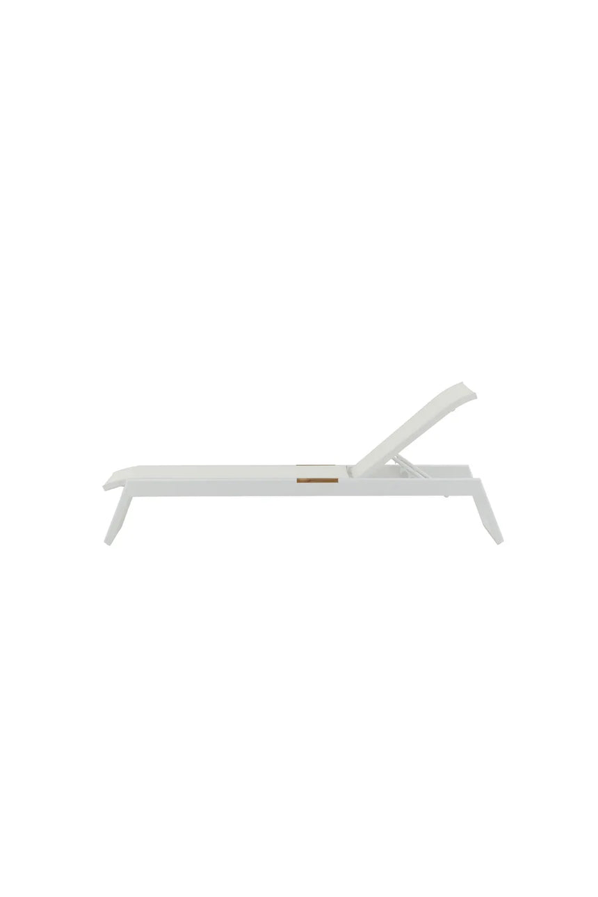 Sonnenliege Mexico aus Aluminium und Teak in Weiss, 2er Set von Venture Home – Bild 6