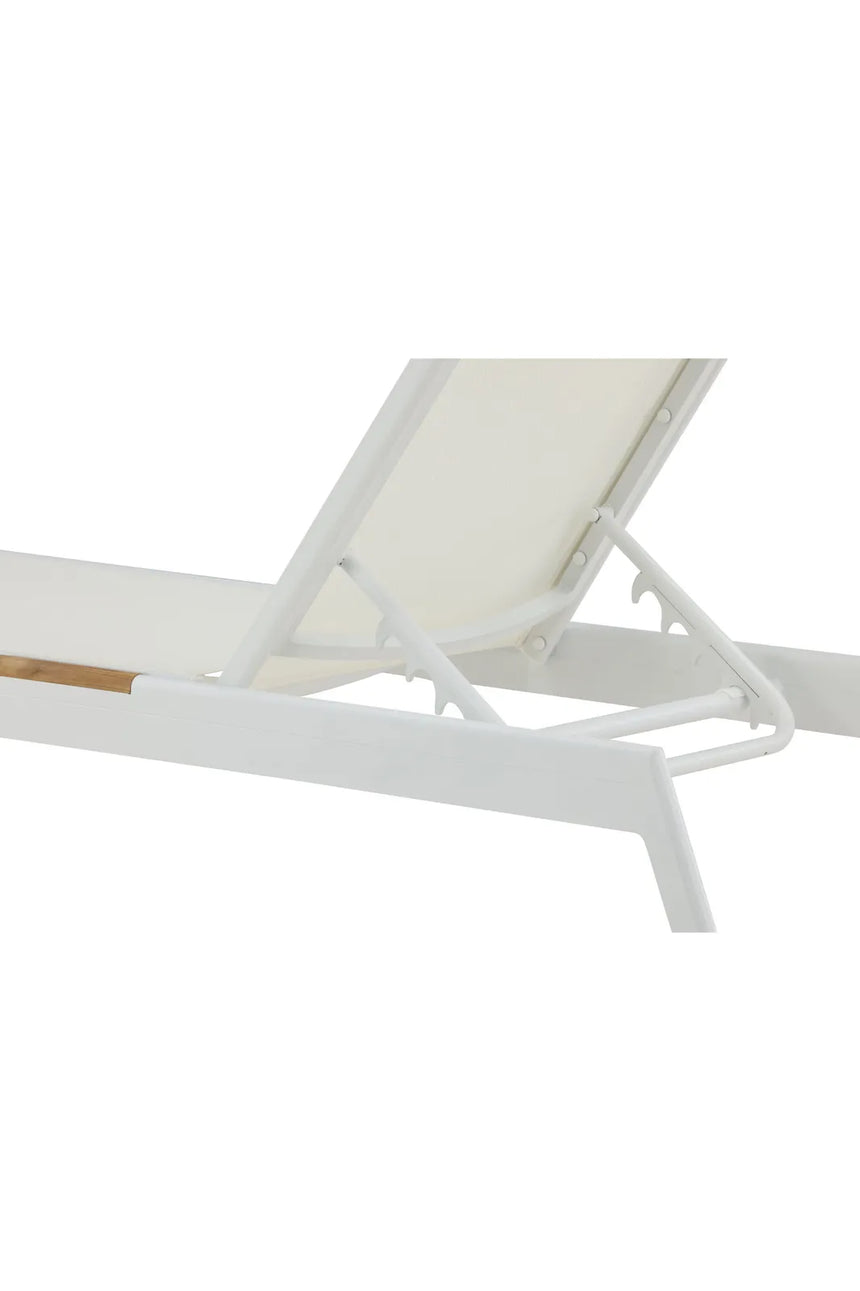 Sonnenliege Mexico aus Aluminium und Teak in Weiss, 2er Set von Venture Home – Bild 8