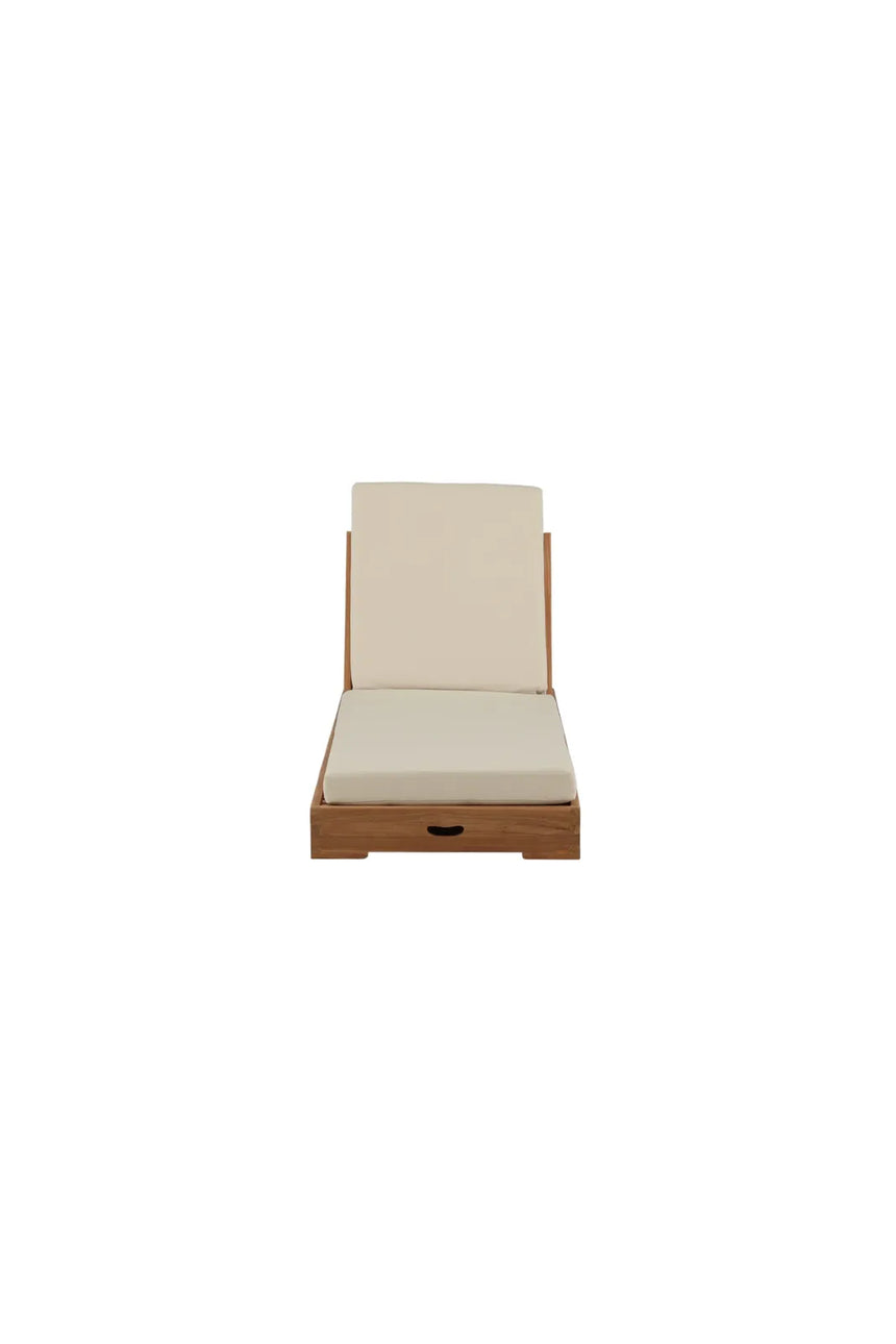 Sonnenliege Sunbed aus Teak mit beigem Kissen, 200×70×14 cm von Venture Home – Bild 10