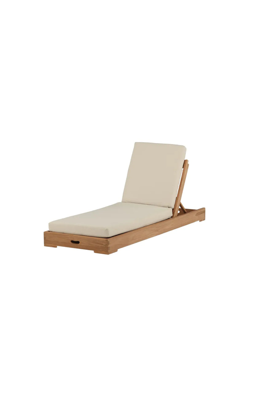 Sonnenliege Sunbed aus Teak mit beigem Kissen, 200×70×14 cm von Venture Home – Bild 11