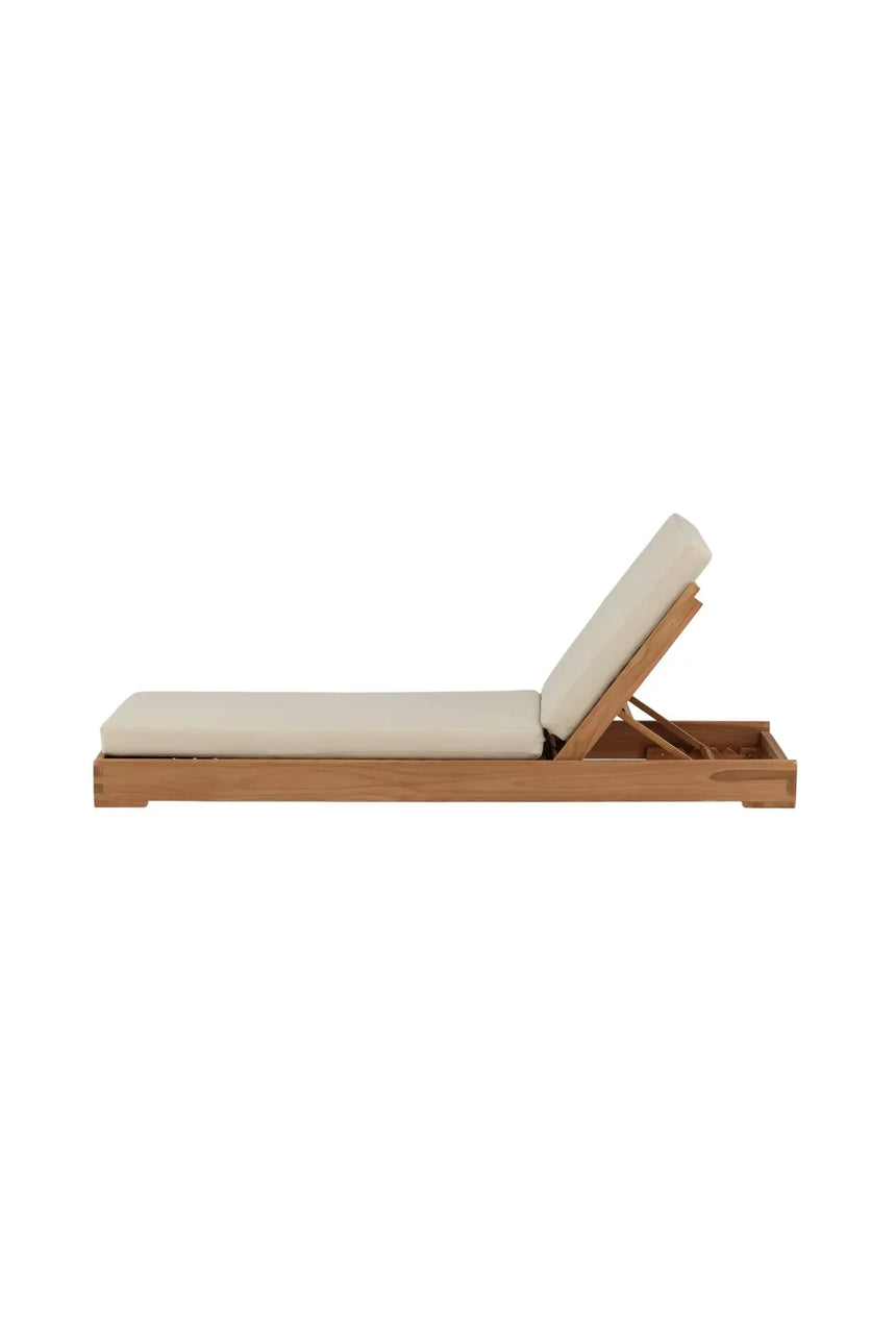 Sonnenliege Sunbed aus Teak mit beigem Kissen, 200×70×14 cm von Venture Home – Bild 13