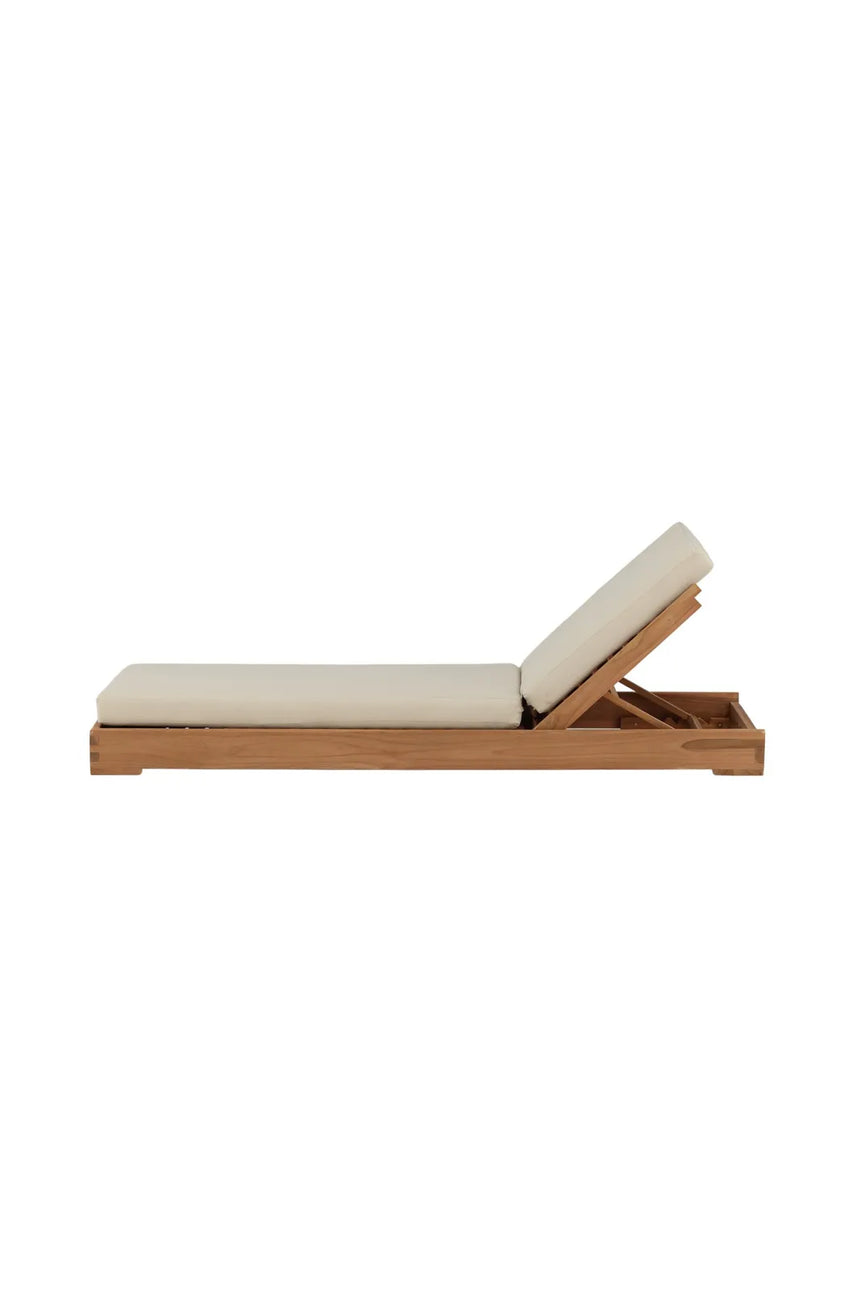 Sonnenliege Sunbed aus Teak mit beigem Kissen, 200×70×14 cm von Venture Home – Bild 14