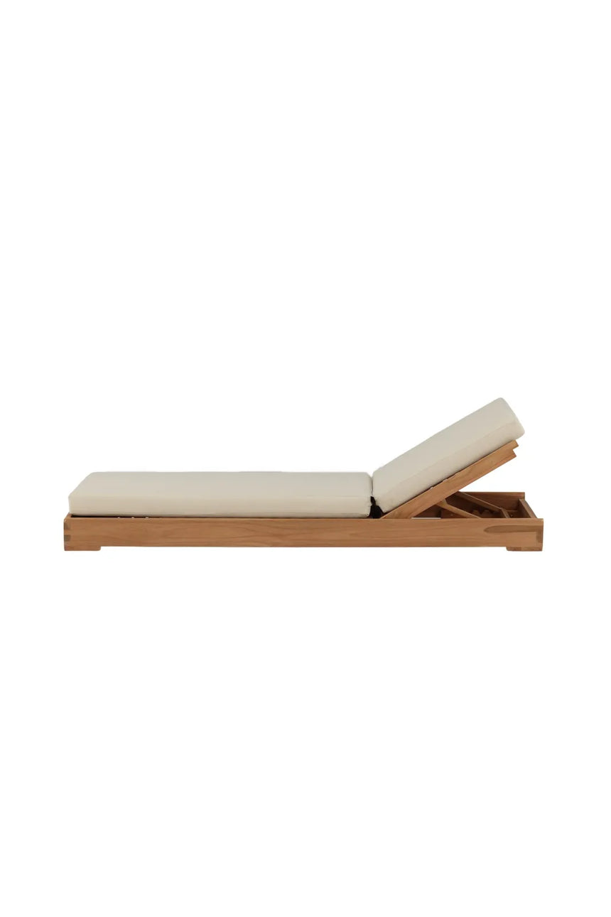 Sonnenliege Sunbed aus Teak mit beigem Kissen, 200×70×14 cm von Venture Home – Bild 15
