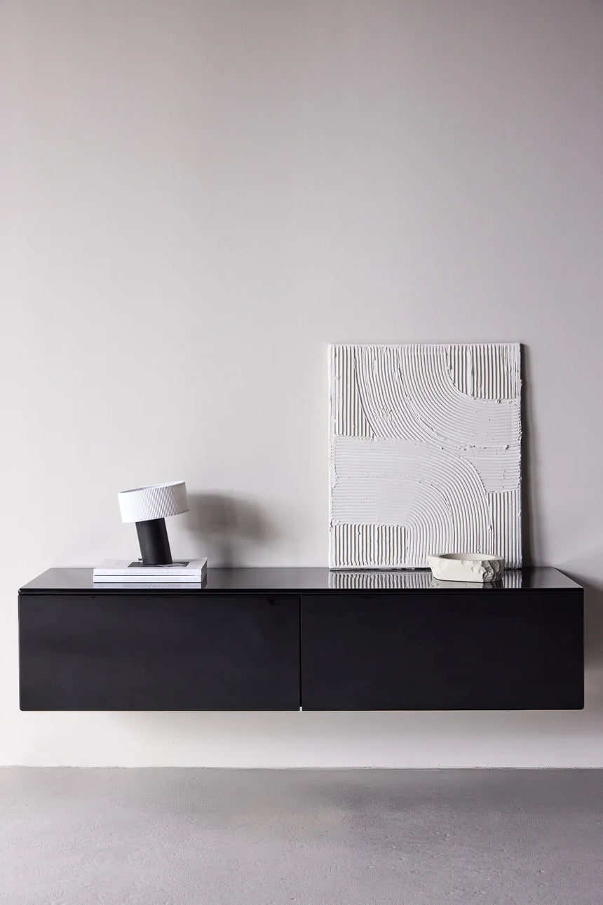 TV-Schrank Fristad mit schwarz glänzender Lackmalerei, 45x160x35 cm von Venture Home – Bild 13