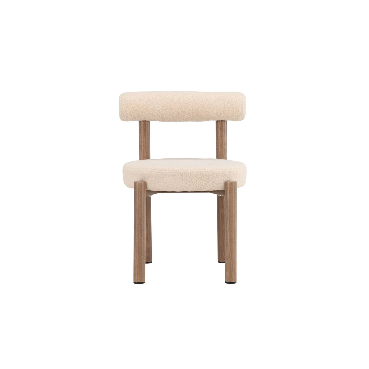 Tillo Esszimmerstuhl Stahl mit Holzoptik 3D Papier / Weiß Boucle von Venture Home – Produktbild 1