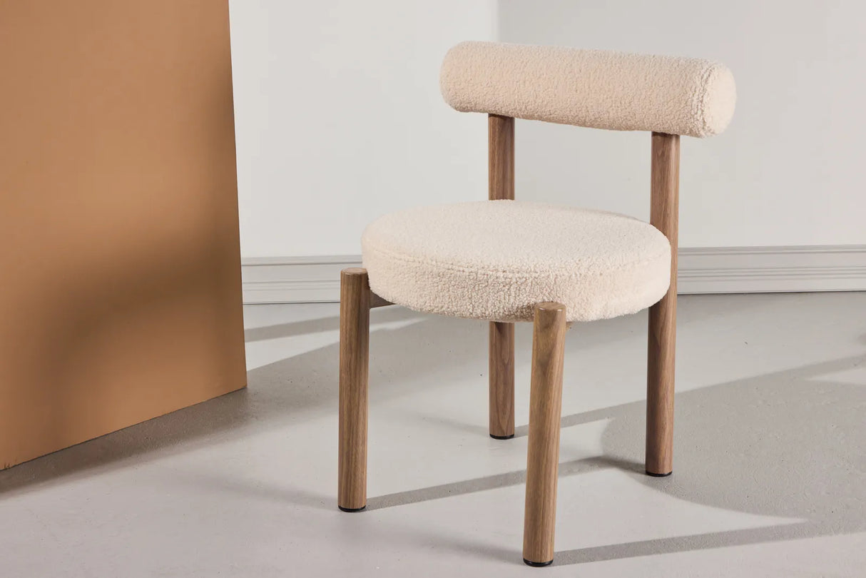 Tillo Esszimmerstuhl Stahl mit Holzoptik 3D Papier / Weiß Boucle von Venture Home – Produktbild 2