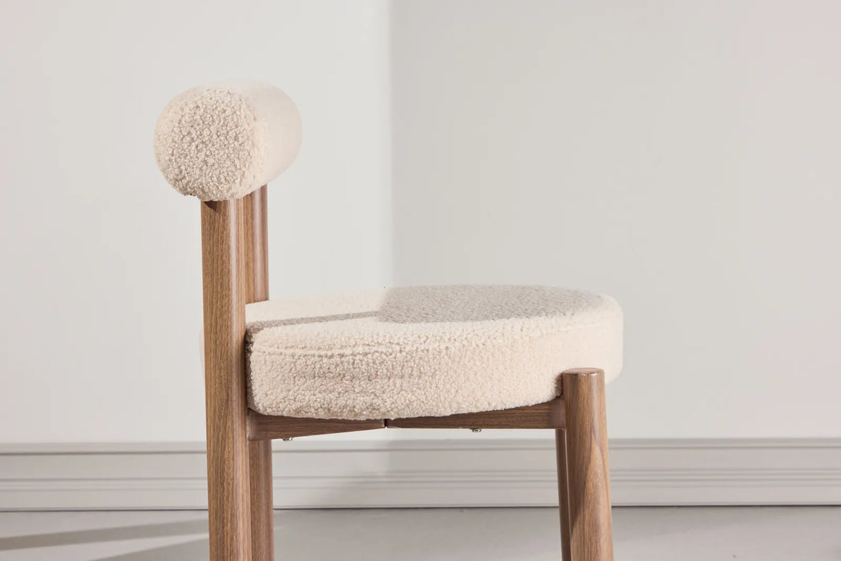 Tillo Esszimmerstuhl Stahl mit Holzoptik 3D Papier / Weiß Boucle von Venture Home – Produktbild 6