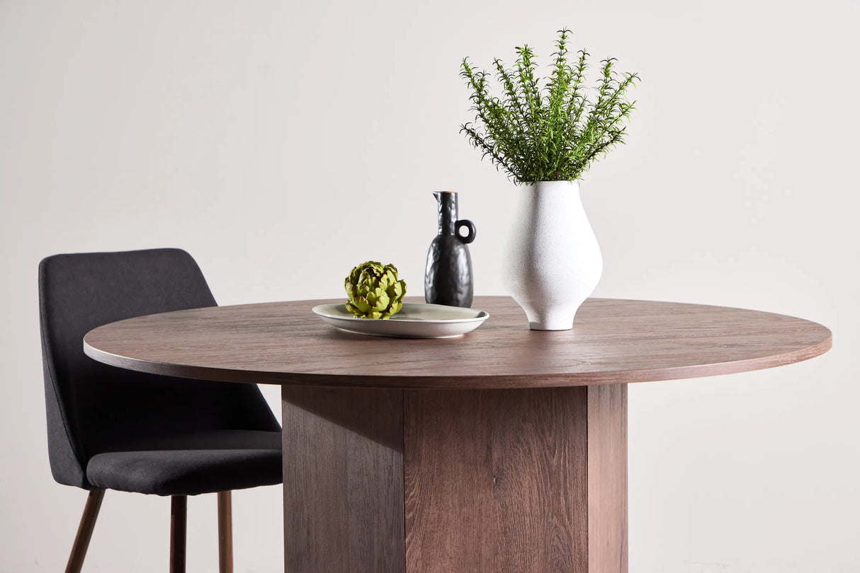 Tekla Runder Esstisch MDF mit Mocca 3D Papier 120x75 cm – Bild 3