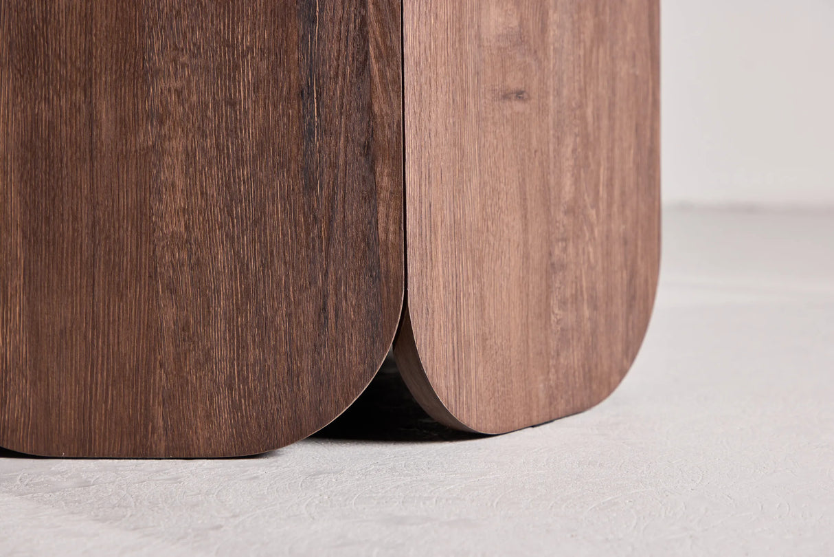 Tekla Runder Esstisch MDF mit Mocca 3D Papier 120x75 cm – Bild 5