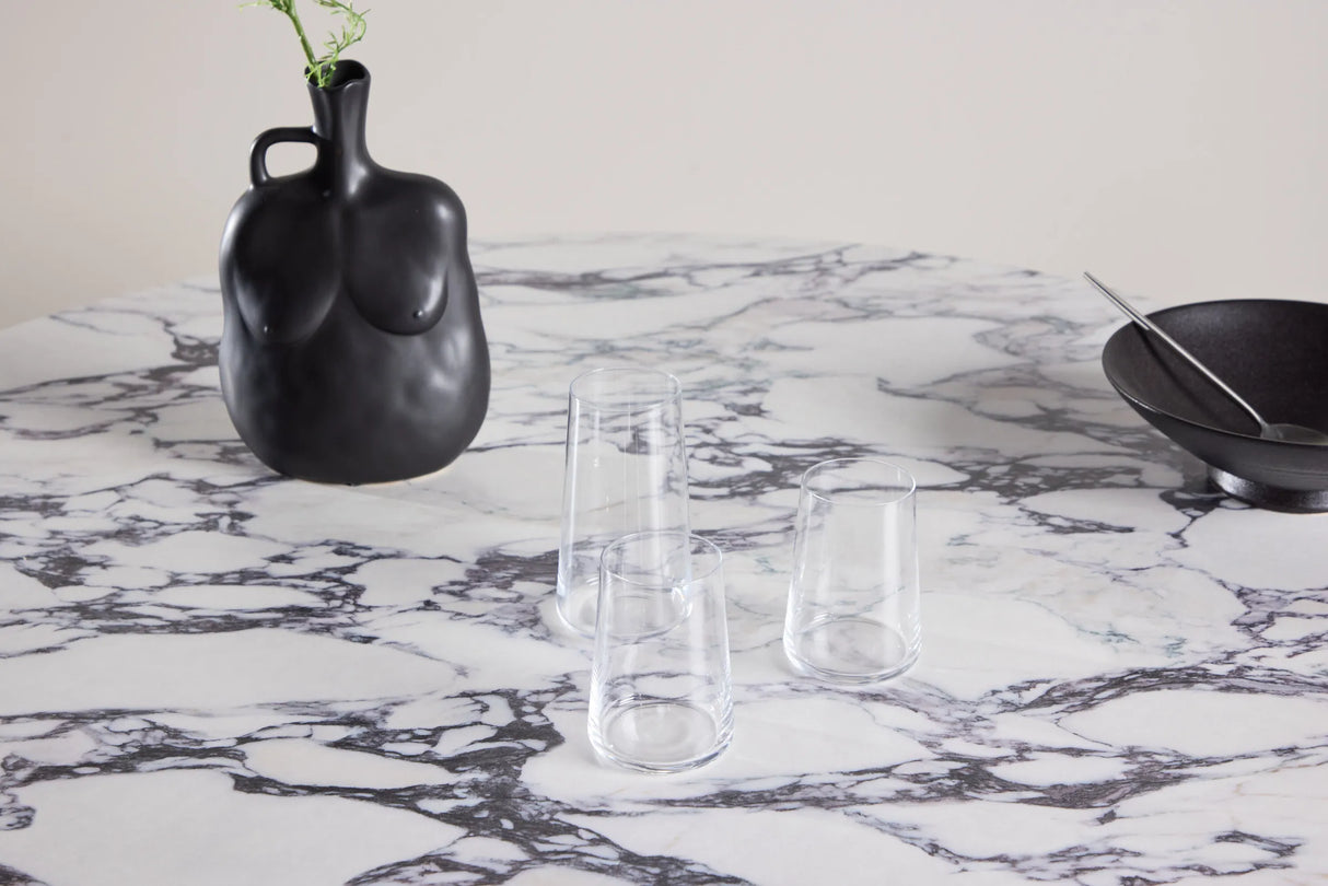 Tekla Runder Esstisch MDF mit Natur 3D Papier / Calacattalook 120x75 cm – Bild 5