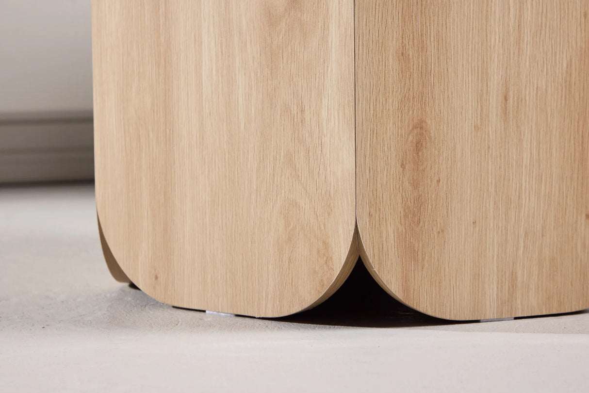 Tekla Runder Esstisch MDF mit Natur 3D Papier / Calacattalook 120x75 cm – Bild 6