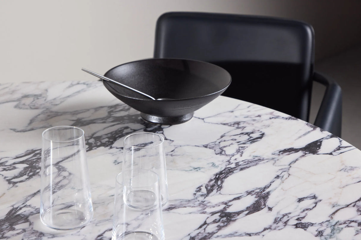 Tekla Runder Esstisch MDF mit Natur 3D Papier / Calacattalook 120x75 cm – Bild 7