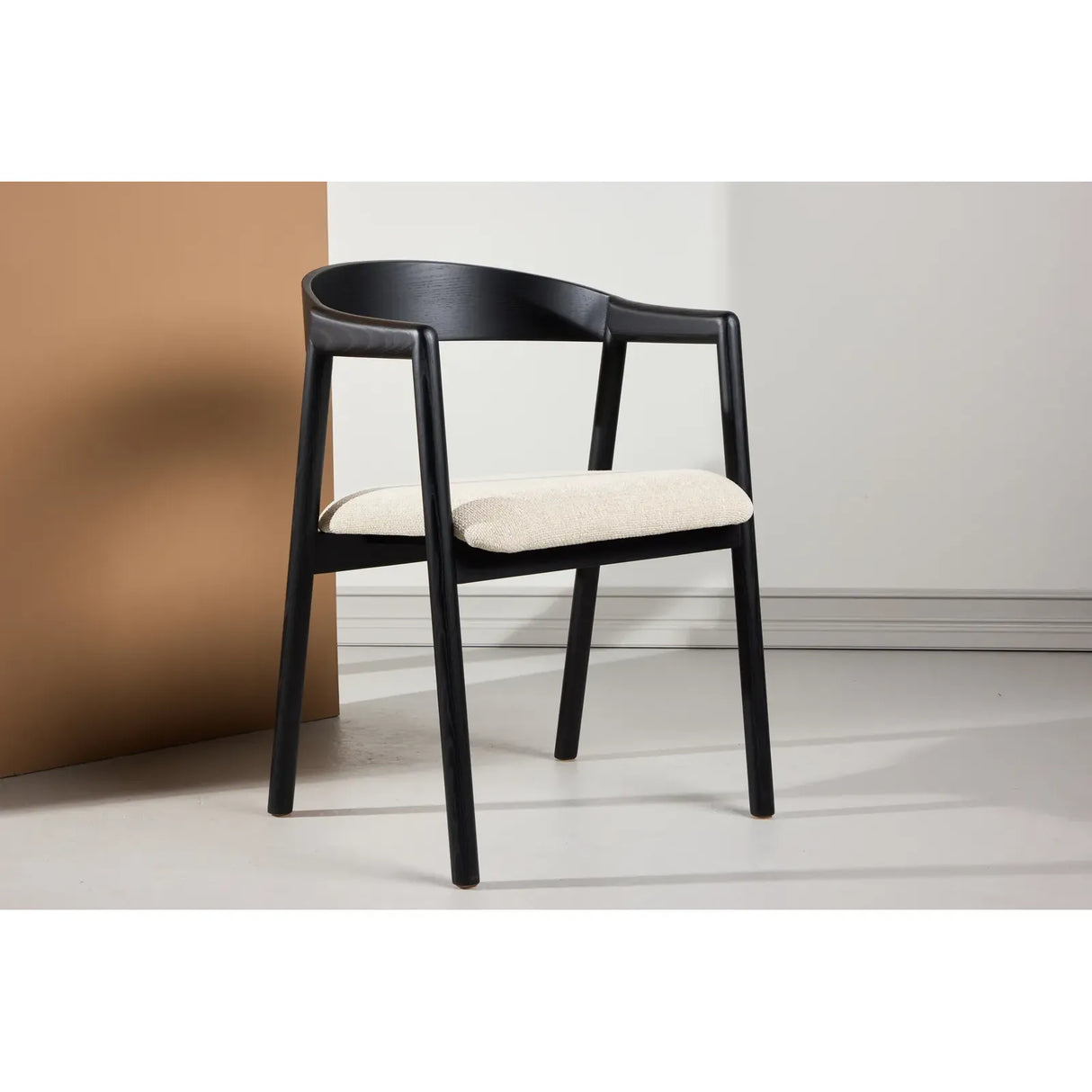 Långön Esszimmerstuhl 2er-Pack - Schwarz / Beige Stoff - ZEN ZONE Furniture