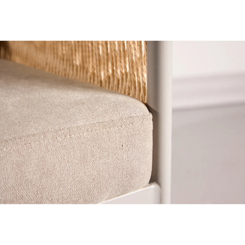 Louie Lounge Stuhl - Beige Stahlrahmen / Seil Beige Leinenstoff - ZEN ZONE Furniture
