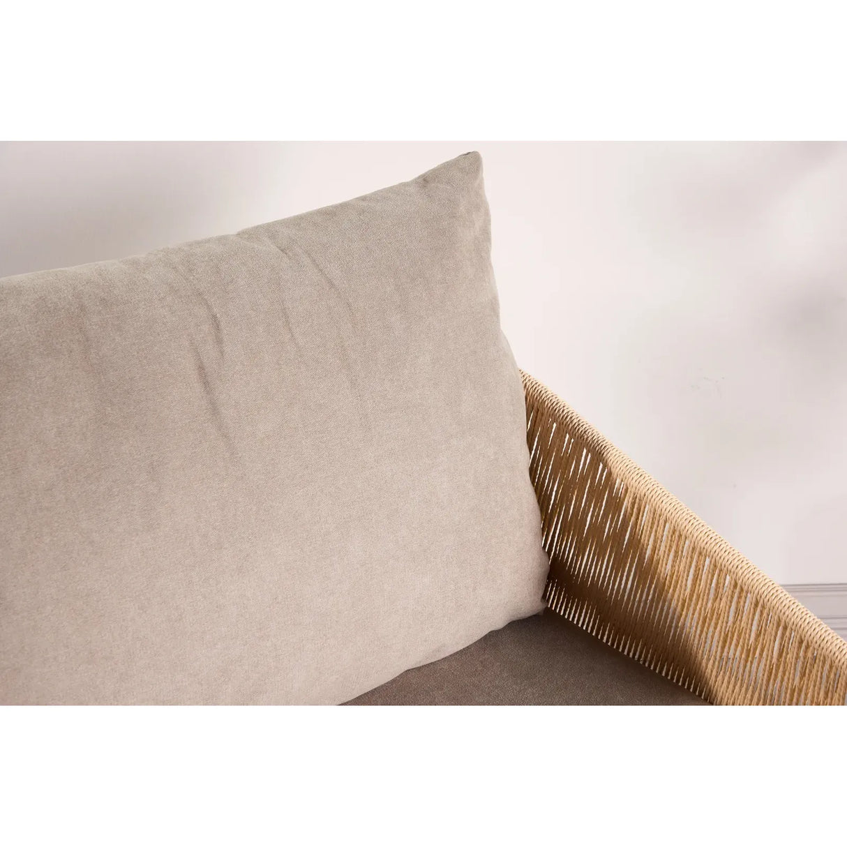 Louie Lounge Stuhl - Beige Stahlrahmen / Seil Beige Leinenstoff - ZEN ZONE Furniture