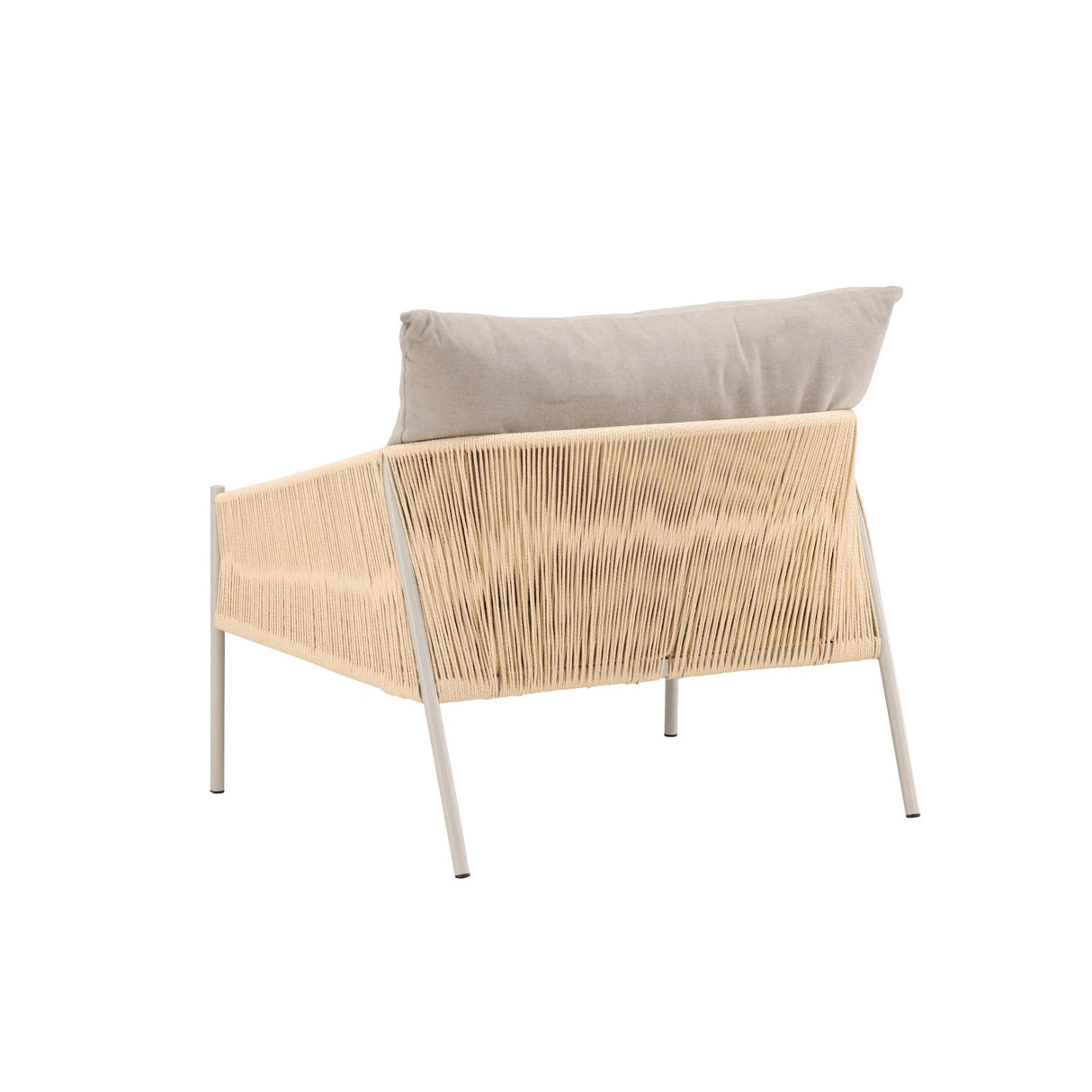 Louie Lounge Stuhl - Beige Stahlrahmen / Seil Beige Leinenstoff von Vind – Produktbild 4