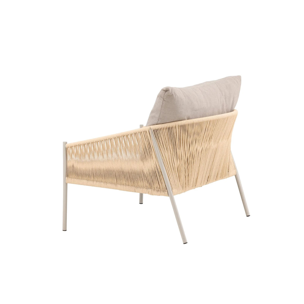 Louie Lounge Stuhl - Beige Stahlrahmen / Seil Beige Leinenstoff von Vind – Produktbild 5