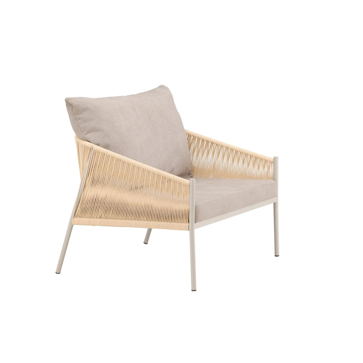 Louie Lounge Stuhl - Beige Stahlrahmen / Seil Beige Leinenstoff von Vind – Produktbild 7
