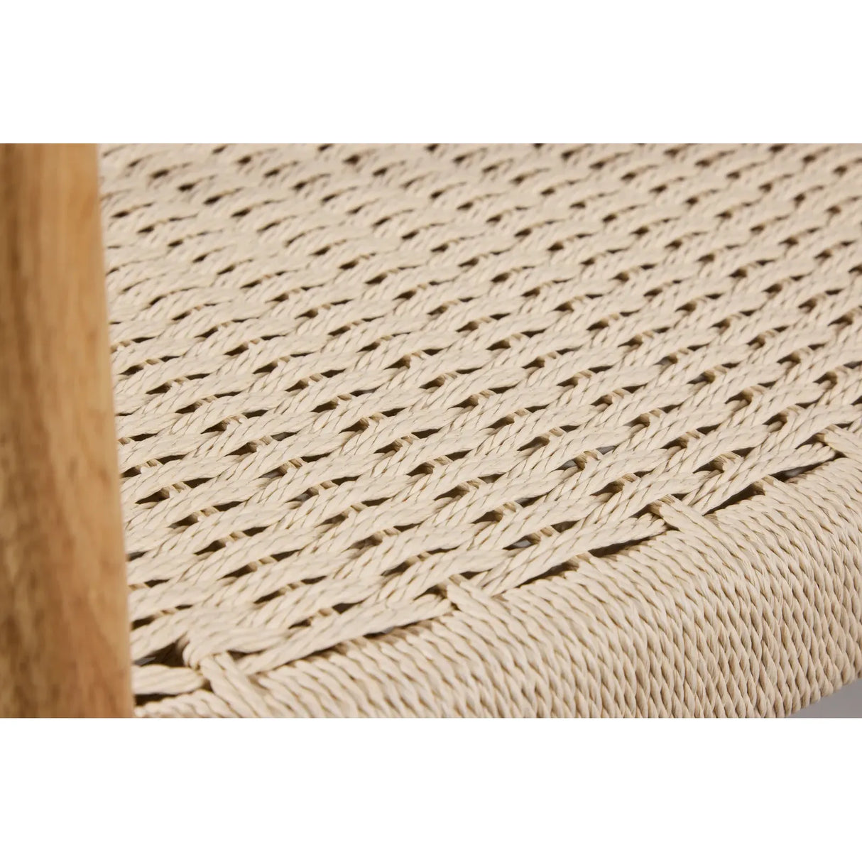 Lovön Esszimmerstuhl 2er-Pack - Gummibaumrahmen Whitewash / Seil in Beige - ZEN ZONE Furniture