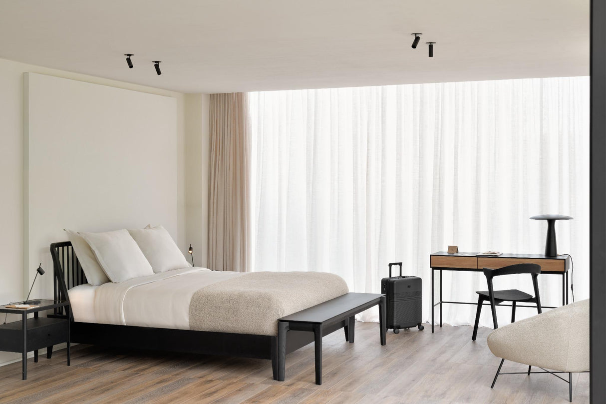 Bok Sitzbank - lackierte Eiche - schwarz - 166 x 35 x 46 cm - ZEN ZONE