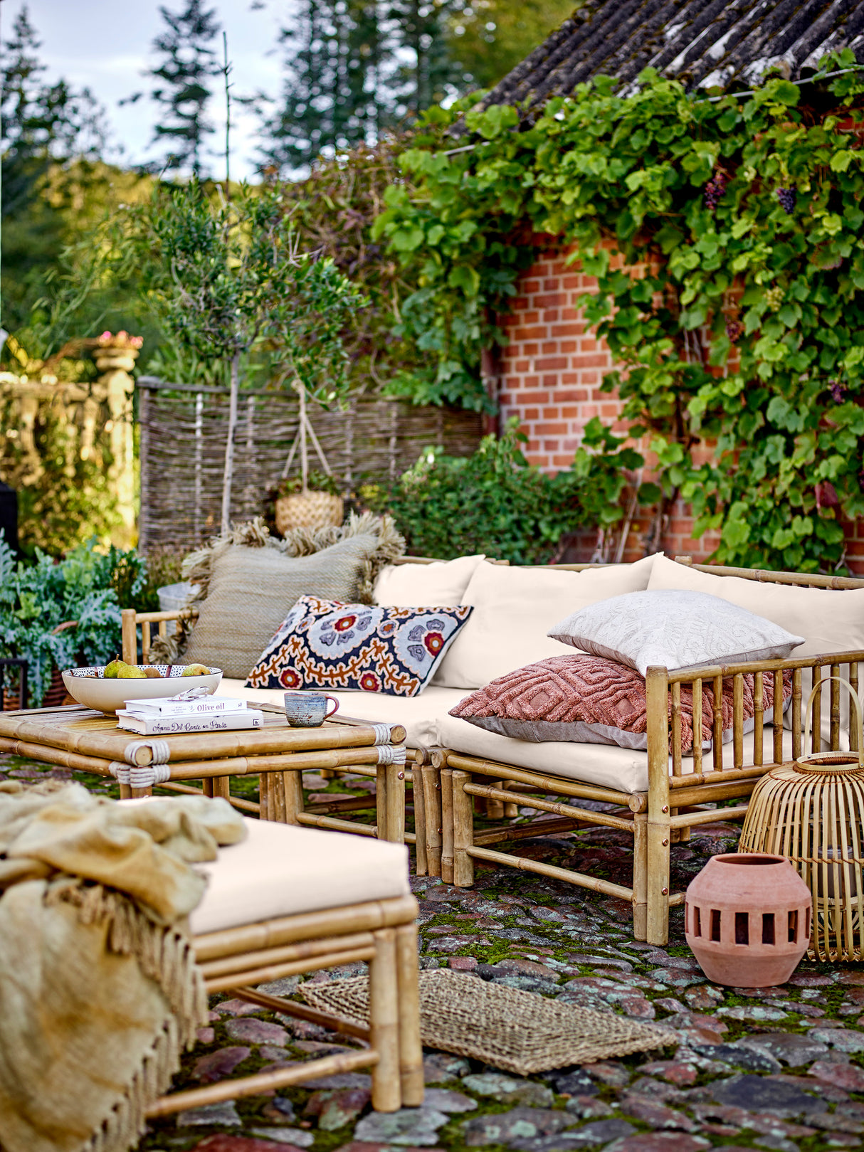 Korfu Modul-Sofa rechte Ecke, Natur, Bambus - ZEN ZONE Furniture